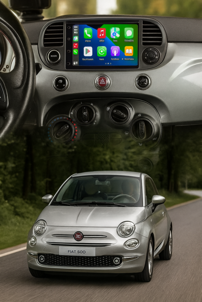 ADIVOX 7 inch voor Fiat 500 Android 15 CarPlay/Auto/WiFi/GPS/RDS/DSP/NAV/DAB+