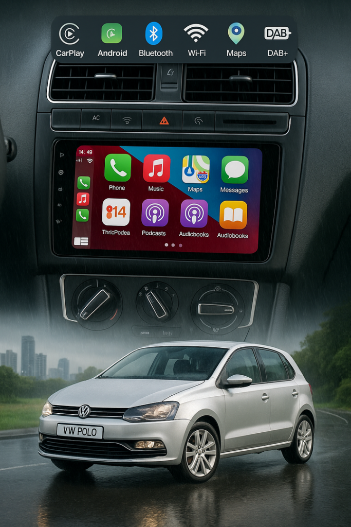 ADIVOX 9 inch voor VW Polo 2009-2017 Android 15 CarPlay/Auto/Wifi/GPS/RDS/DSP/5G/QLED/DAB+