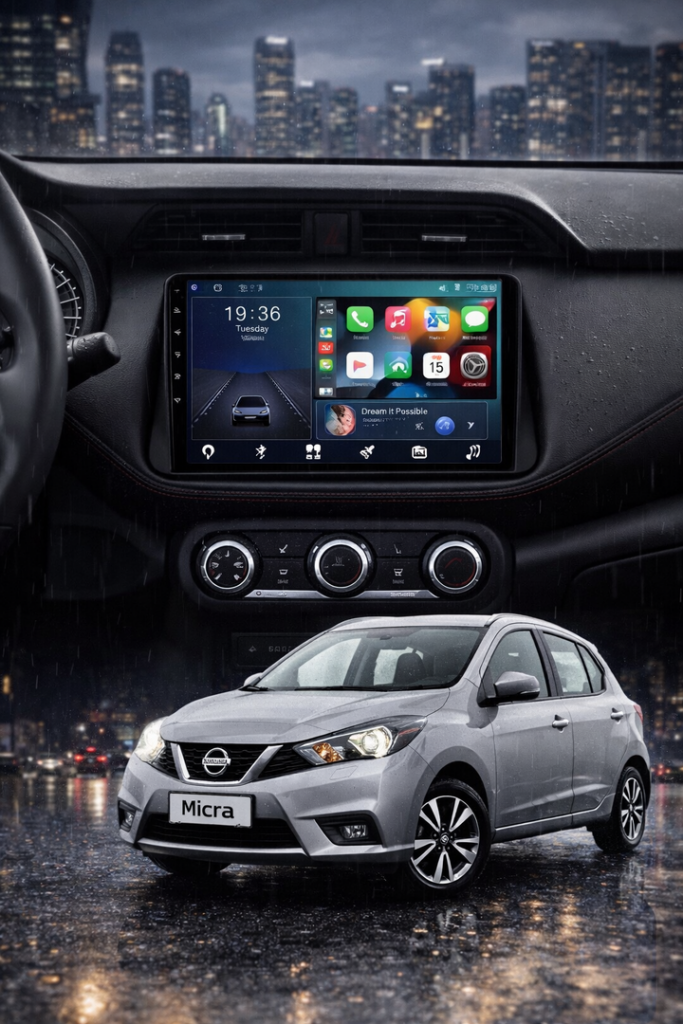 ADIVOX 10.1 inch voor Nissan Micra vanaf 2017 Android 15 CarPlay/Auto/Wifi/DSP/GPS/RDS/5G/QLED/DAB+