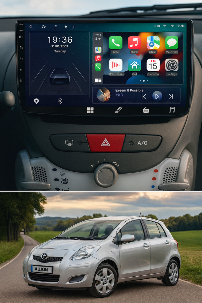 ADIVOX 10.1 inch voor Toyota Aygo/Peugeot 107/Citroen C1 Android 15 CarPlay/Auto/Wifi/RDS/DSP/5G