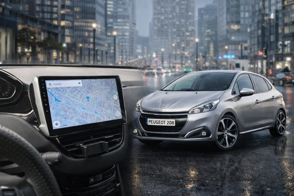 ADIVOX 10.1 inch voor Peugeot 208 Android 15 CarPlay/Auto/Wifi/GPS/RDS/DSP/5G/QLED/DAB+