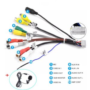 1305 rca output video audio 20pin voor autoradio microfoon