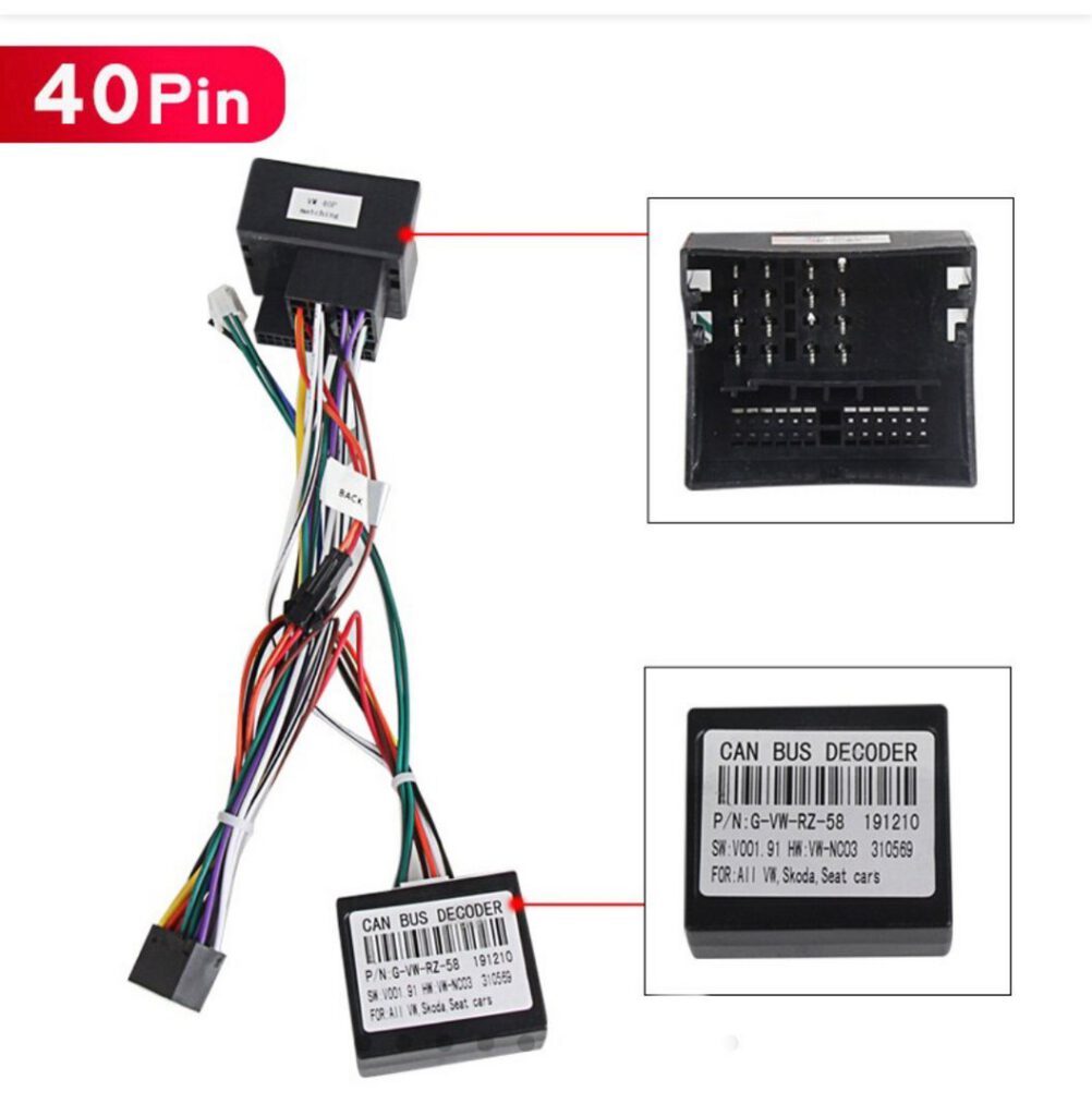 ISO Aansluit powerkabel 40Pin + CANBUS voor Volkswagen/Seat/Skoda vanaf 2002-2014