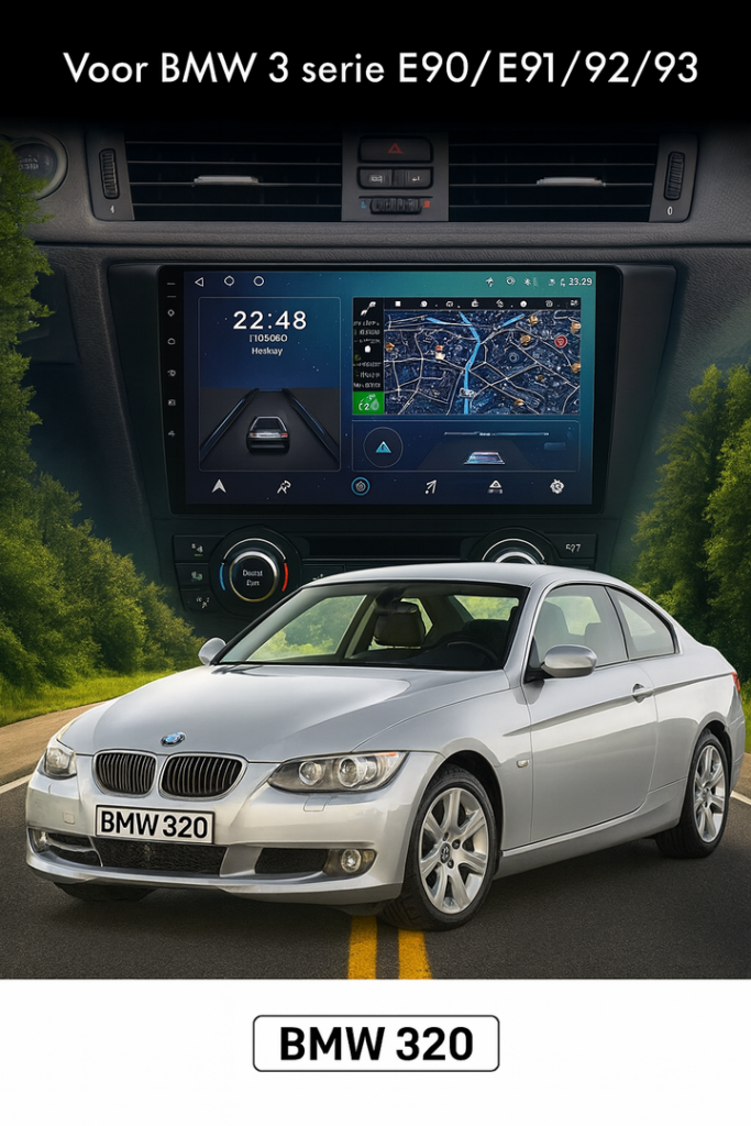 ADIVOX 9 inch voor BMW 3 Serie E90/E92/E93 Android 15 CarPlay/Auto/Wifi/GPS/RDS/DSP/5G/QLED/DAB+