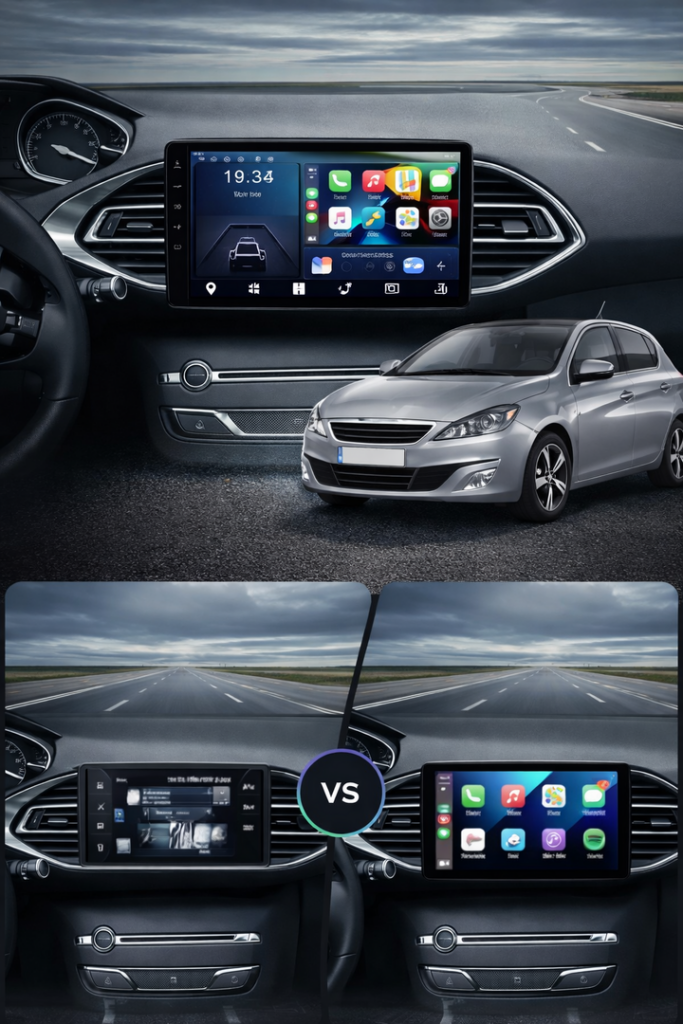 ADIVOX 9 inch voor Peugeot 308 Android 15 Carplay/Auto/GPS/RDS/DSP/NAV/5G/QLED/DAB+