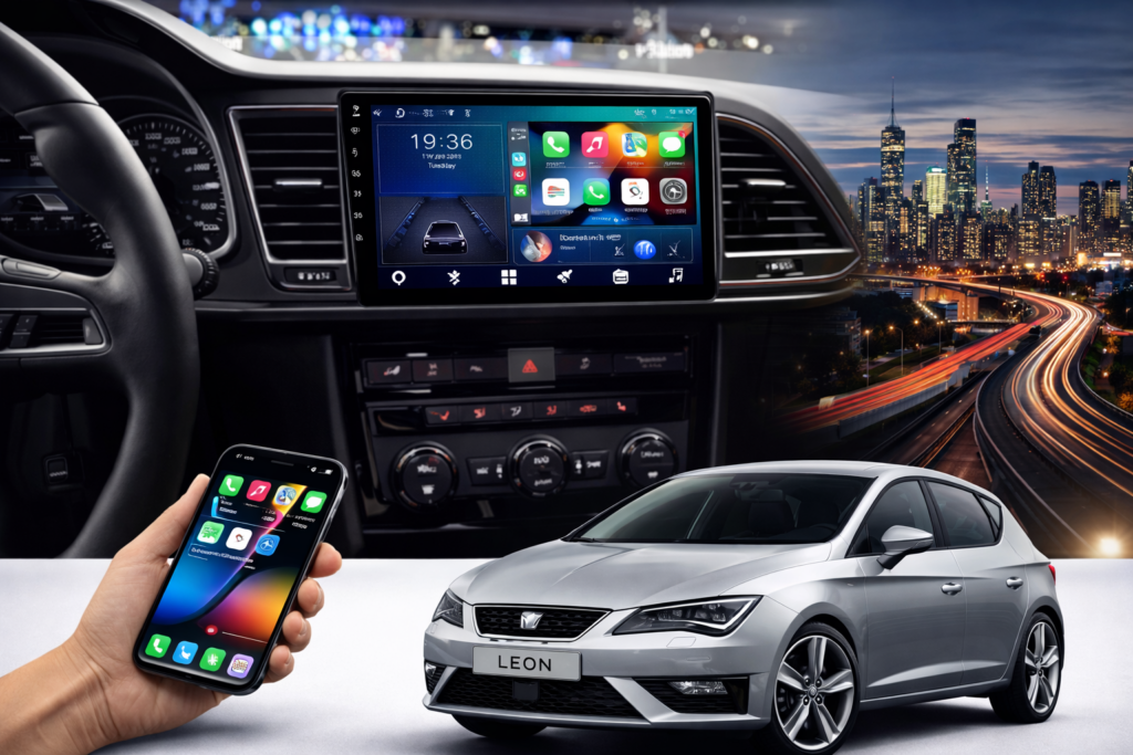 ADIVOX 9 inch voor Seat Leon 2012-2020 Android 15 CarPlay/Auto/Wifi/RDS/DSP/5G/QLED/DAB+