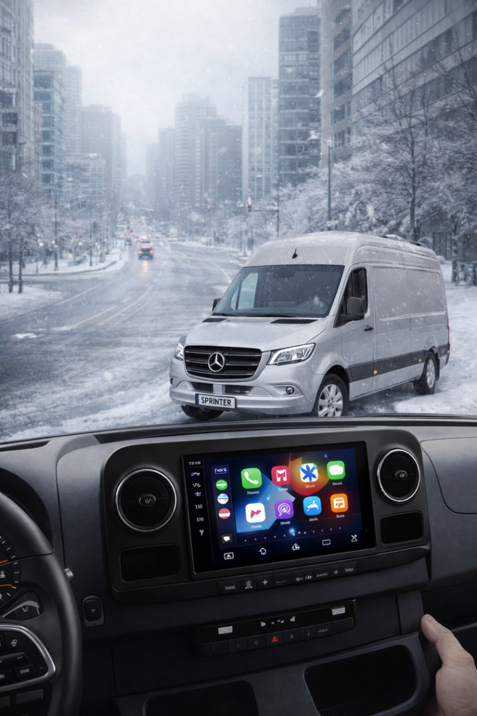 ADIVOX 10.1 inch voor MB Sprinter 2019 W907/W910 Android 15 CarPlay/Auto/Wifi/RDS/DSP/5G/QLED/DAB+