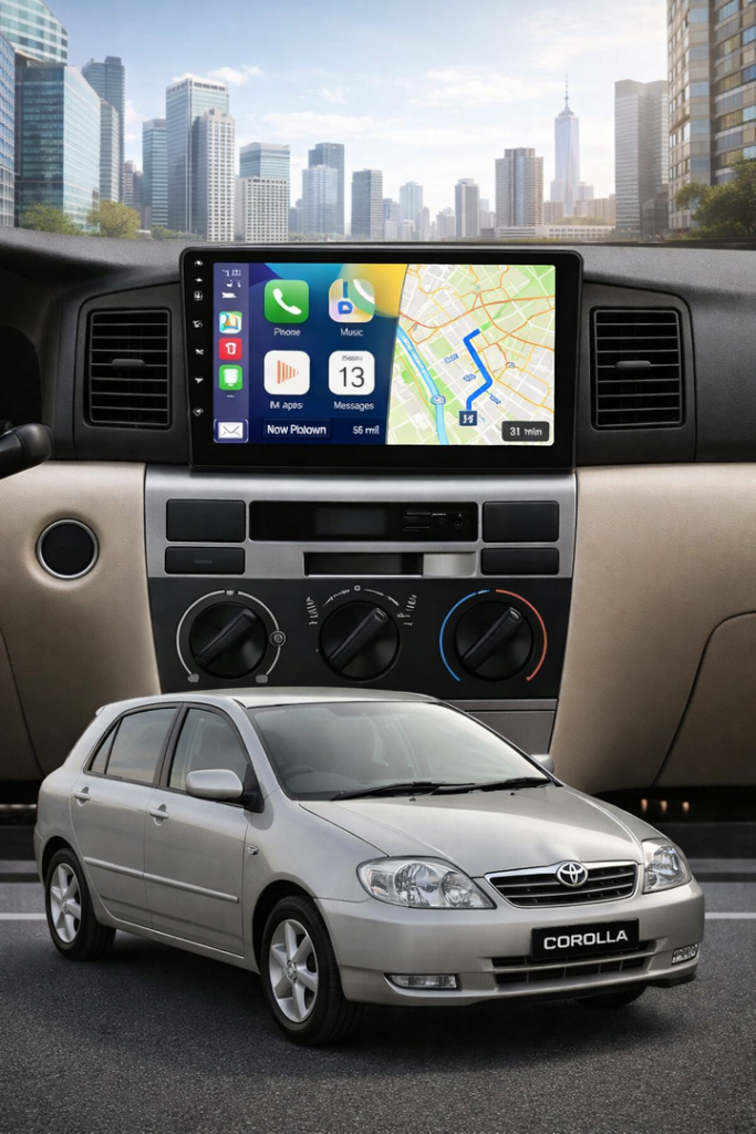ADIVOX 9 inch voor Toyota Corolla Ex E120 2007-2012 Android 15 CarPlay/Auto/Wifi/DSP/5G/QLED/DAB+