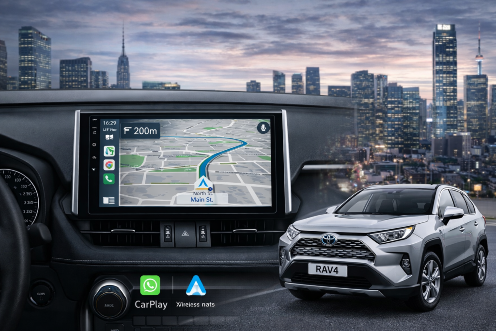 ADIVOX 10.1 inch voor Toyota RAV4 vanaf 2019 Android 15 CarPlay/Auto/WiFi/GPS/RDS/DSP/5G/QLED/DAB+