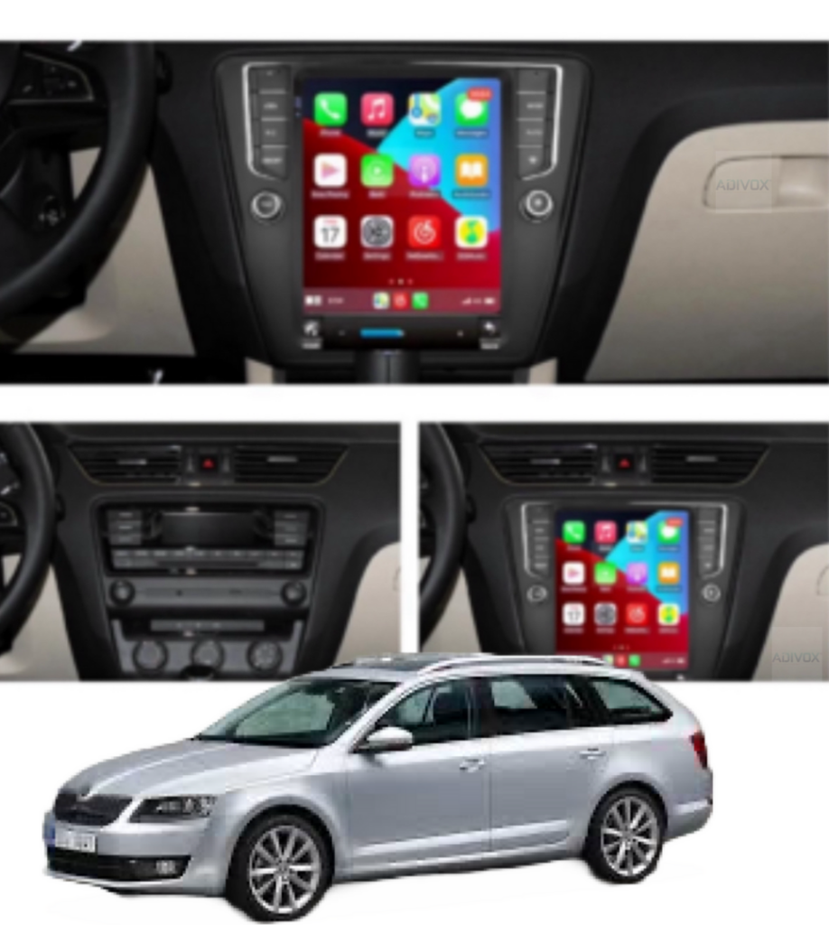 ADIVOX 9.7 inch voor Skoda Octavia 2013-2019 Android 13 CarPlay/Auto/Wifi/DSP/5G/QLED/DAB+