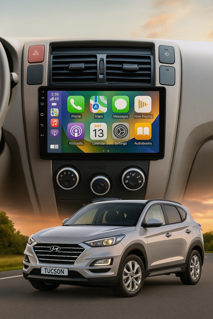 ADIVOX 10.1 inch voor Hyundai Tucson 2006-2014 Android 15 CarPlay/Auto/Wifi/RDS/DSP/5G/QLED/DAB+