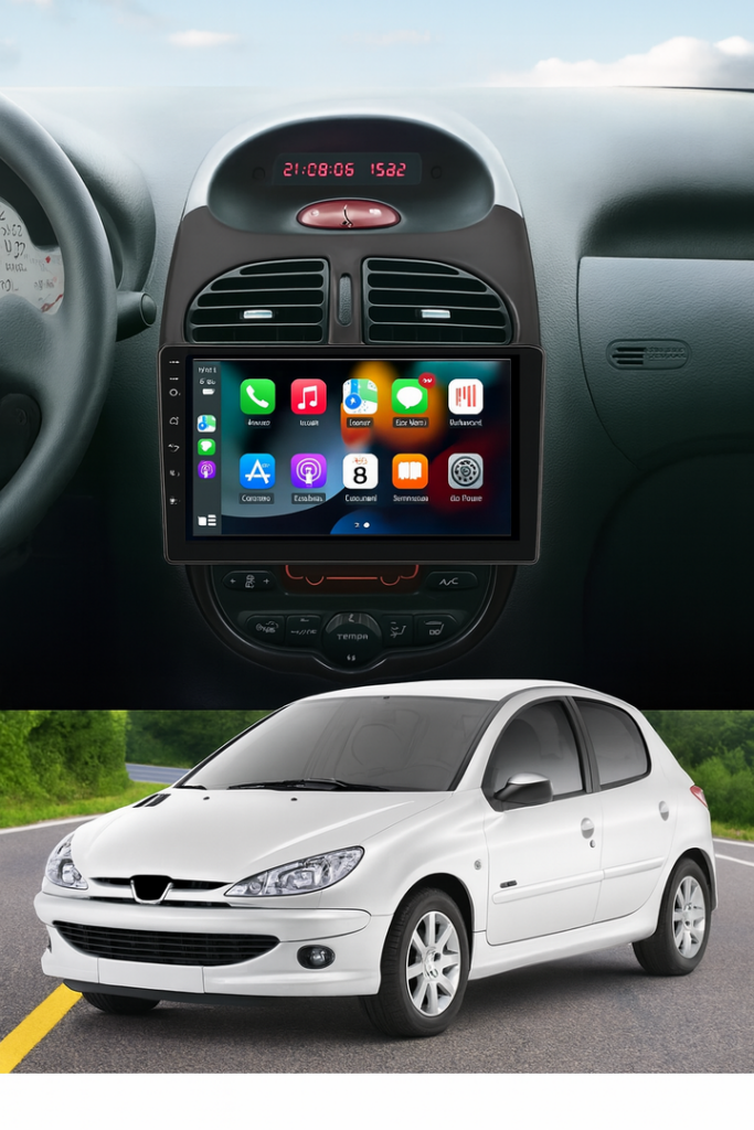 ADIVOX 9 inch voor Peugeot 206 Android 15 CarPlay/Auto/Wifi/DSP/5G/DAB+