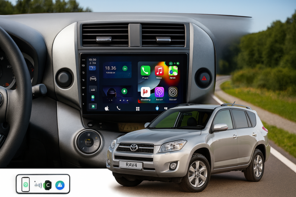 ADIVOX 9 inch voor Toyota RAV4 2006-2011 Android 15 CarPlay/Auto/Wifi/DSP/RDS/5G/QLED/DAB+