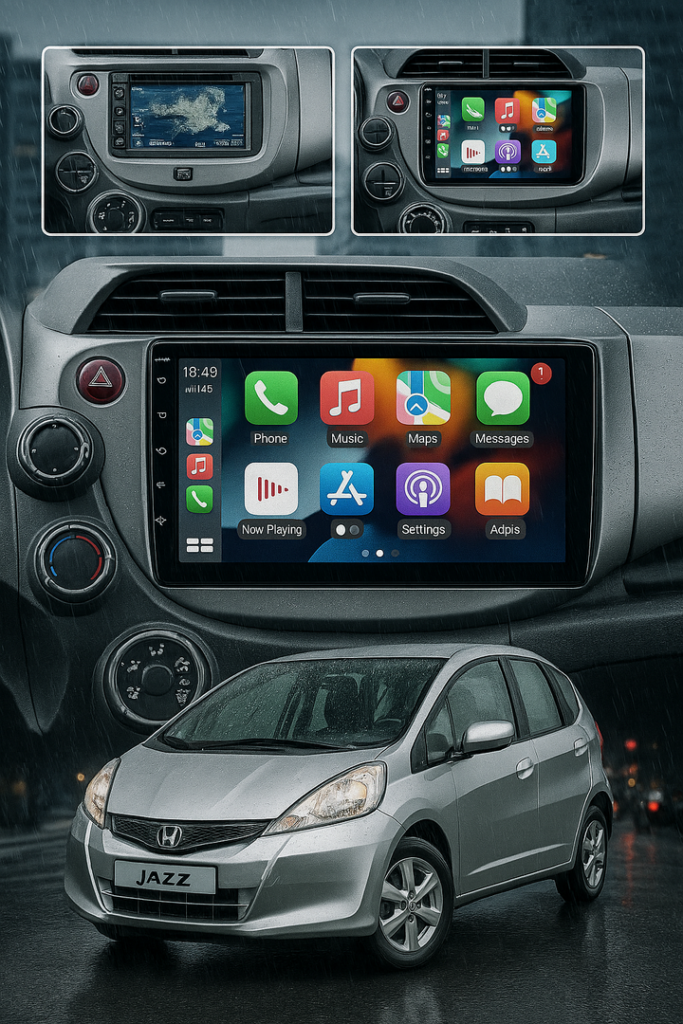 ADIVOX 10.1 inch voor Honda Jazz 2008-2015 Android 15 Carplay/Auto/WiFi/GPS/RDS/DSP/NAV/5G/QLED/DAB+