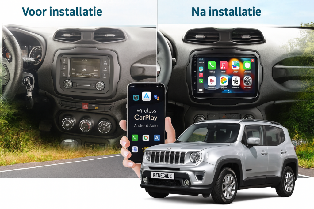 ADIVOX 9 inch voor Jeep Renegade 2014-2018 Android 15 CarPlay/Auto/Wifi/RDS/DSP/QLED/5G/QLED/DAB+