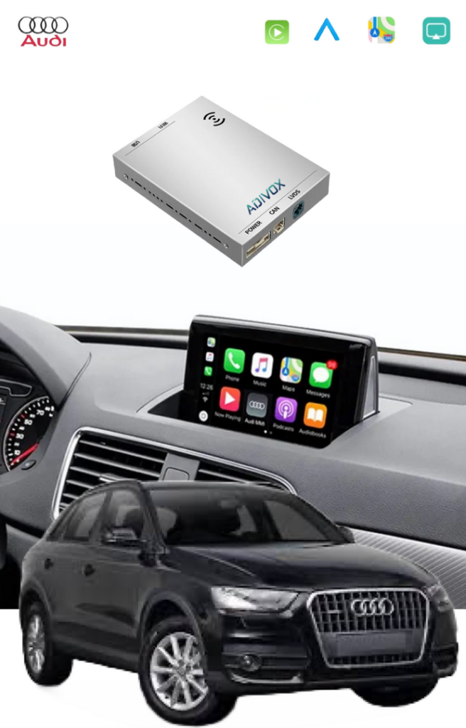 ADIVOX Draadloos Apple CarPlay/Android auto Interface box voor Audi Q3 2013--2018 RMC/HN+/MHI2