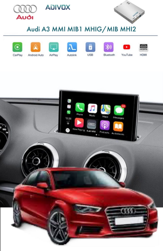 ADIVOX Draadloos Apple CarPlay Interface box voor Audi A3 2014-2018 MMI MIB1/MIB2/MHIG/MHI2