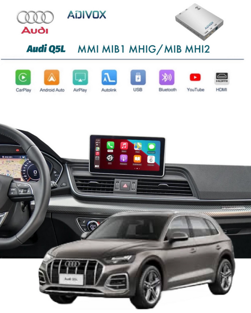 ADIVOX Draadloos Apple CarPlay Interface box voor Audi Q5L MMI MIB1/MIB2/MHIG/MHI2