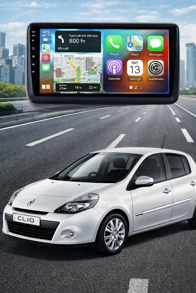 ADIVOX 9 inch voor Renault Clio 2005-2013 Android 15 CarPlay/Auto/Wifi/RDS/DSP/5G/QLED/DAB+