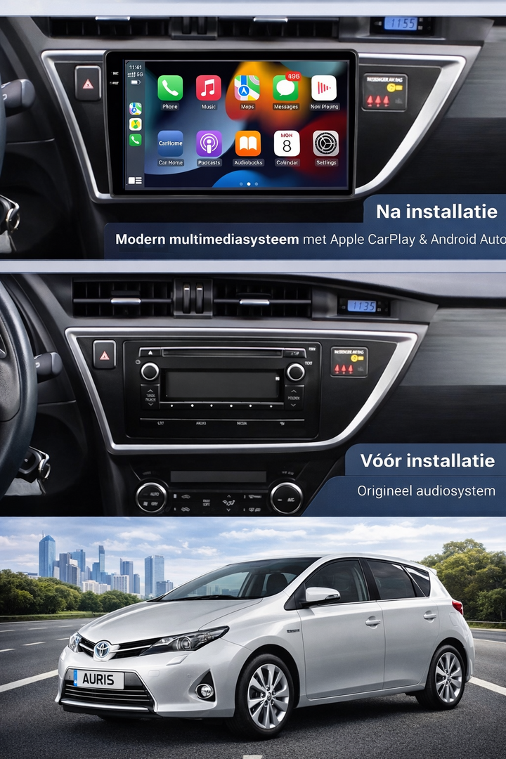 ADIVOX 9 inch voor Toyota Auris Hybrid 2013-2016 Android 15 CarPlay/Auto/Wifi/RDS/DSP/5G/QLED/DAB+