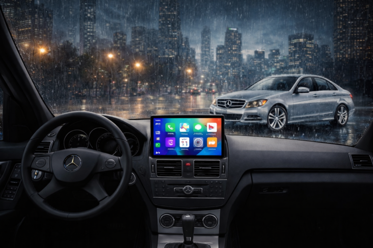 ADIVOX T2 9 inch voor MB C klasse W204 2007-2010 Android 15 Carplay/Auto/Wifi/DSP/RDS/5G/QLED/DAB+