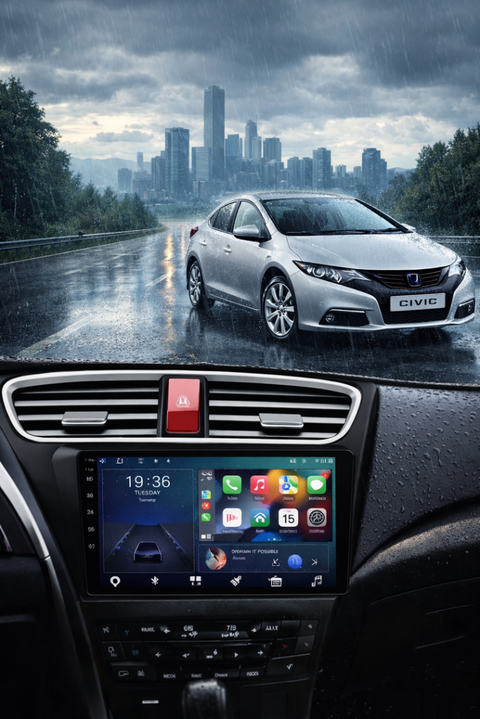 ADIVOX 9 inch voor Honda Civic 2012-2017 Android 15 CarPlay/Auto/Wifi/RDS/DSP/5G/QLED/DAB+