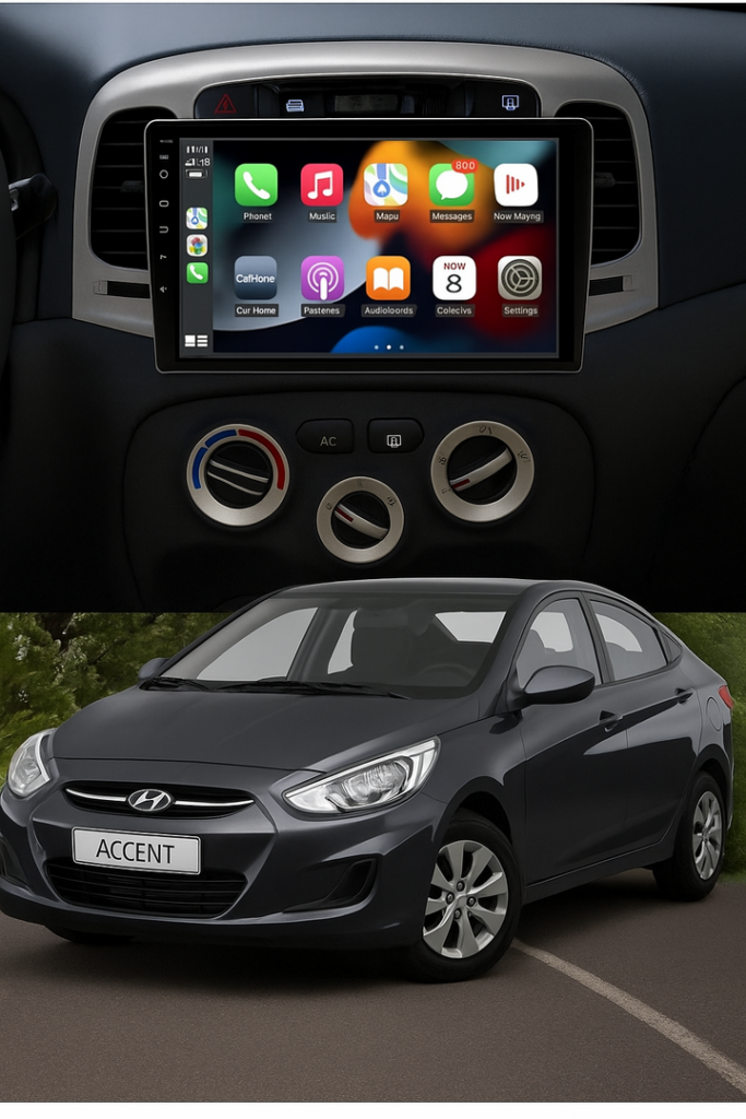 ADIVOX 9 inch voor Hyundai Accent 2006-2011 Android 15 CarPlay/Auto/WiFi/RDS/DSP/5G/QLED/DAB+