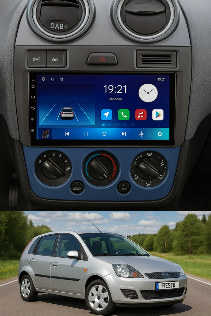 ADIVOX 9 inch voor Ford Fiesta 2006-2009 Android 15 CarPlay/Auto/Wifi/DSP/NAV/5G/QLED/DAB+