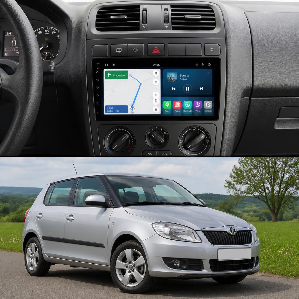 ADIVOX 10.1 Inch voor Skoda Fabia 2007-2015 Android 15 CarPlay/Auto/Wifi/GPS/RDS/DSP/5G/QLED