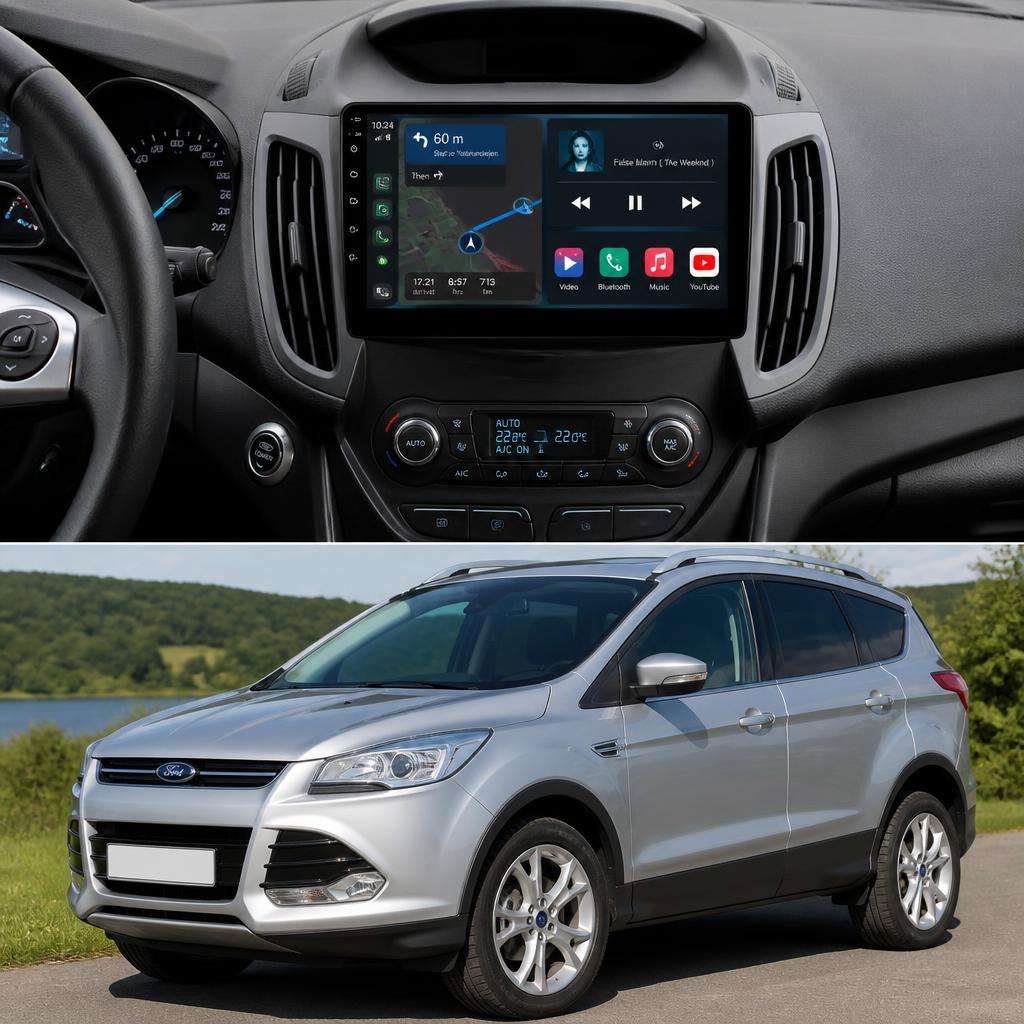 ADIVOX 9 inch for Ford Kuga/C-Max 2011-2016 Android 15 CarPlay/Auto/Wifi/DSP/RDS/5G/QLED/DAB+