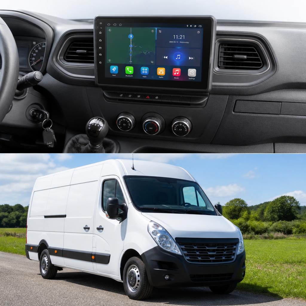 ADIVOX 10.1 inch voor Renault Master vanaf 2020 Android 15 CarPlay/Auto/Wifi/RDS/DSP/5G/QLED/DAB+