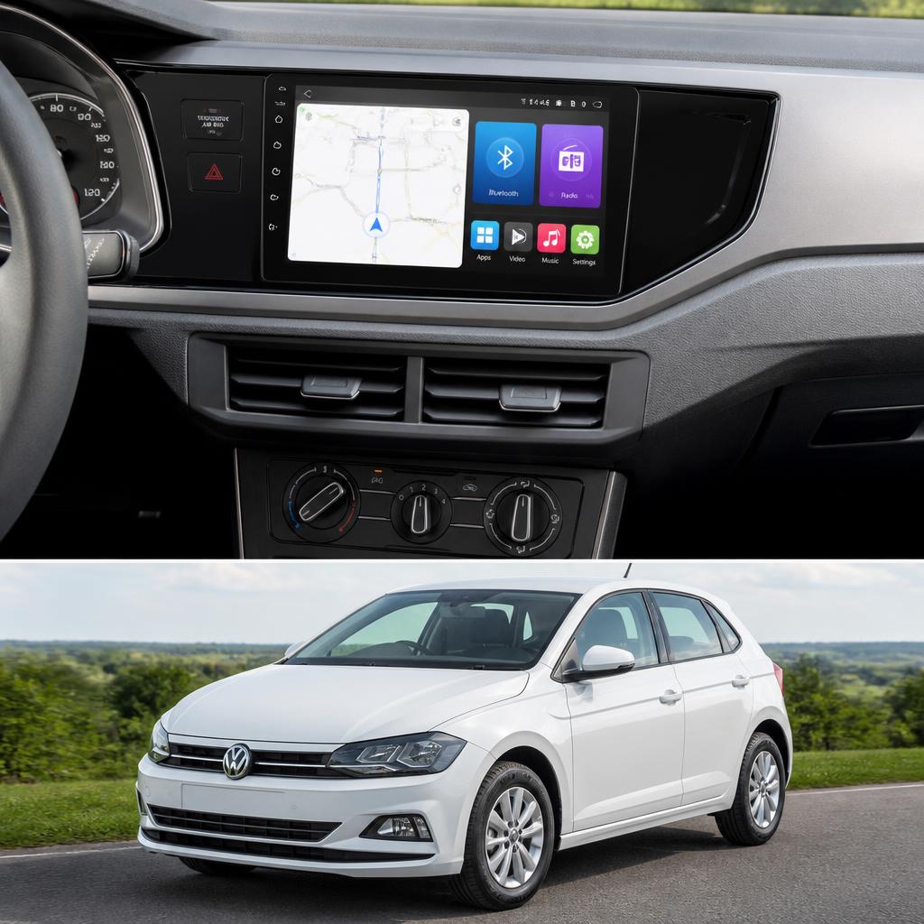 ADIVOX 9 inch voor VW Polo/T-Roc/T-Cross 2018-2021 Android 15 CarPlay/Auto/Wifi/RDS/DSP/5G/QLED/DAB+