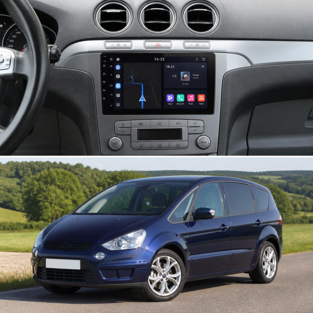 ADIVOX 9 Inch For Ford S-Max 2006-2008 Android 15 CarPlay/Auto/Wifi/RDS/DSP/5G/QLED/DAB+