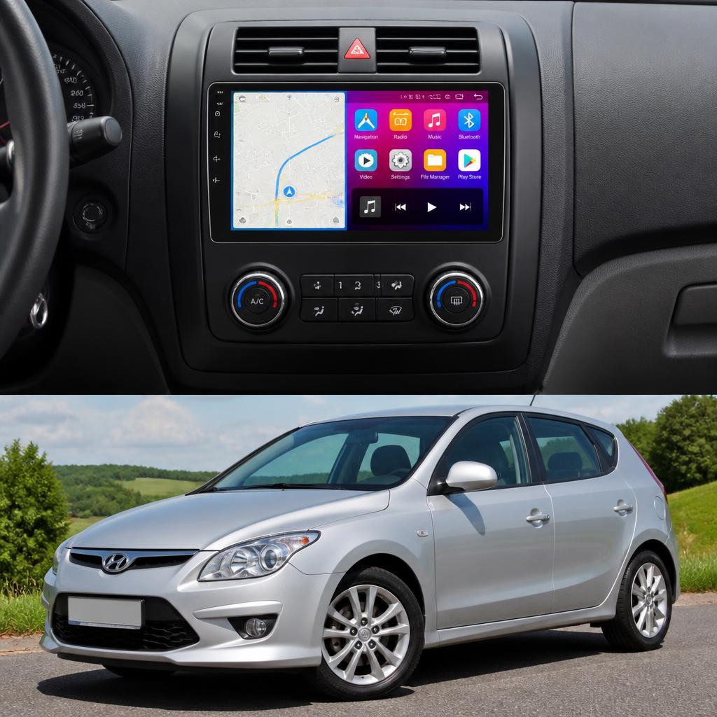ADIVOX 9 inch voor Hyundai i30 2007-2012 Android 15 CarPlay/Auto/Wifi/RDS/DSP/5G/QLED/DAB+