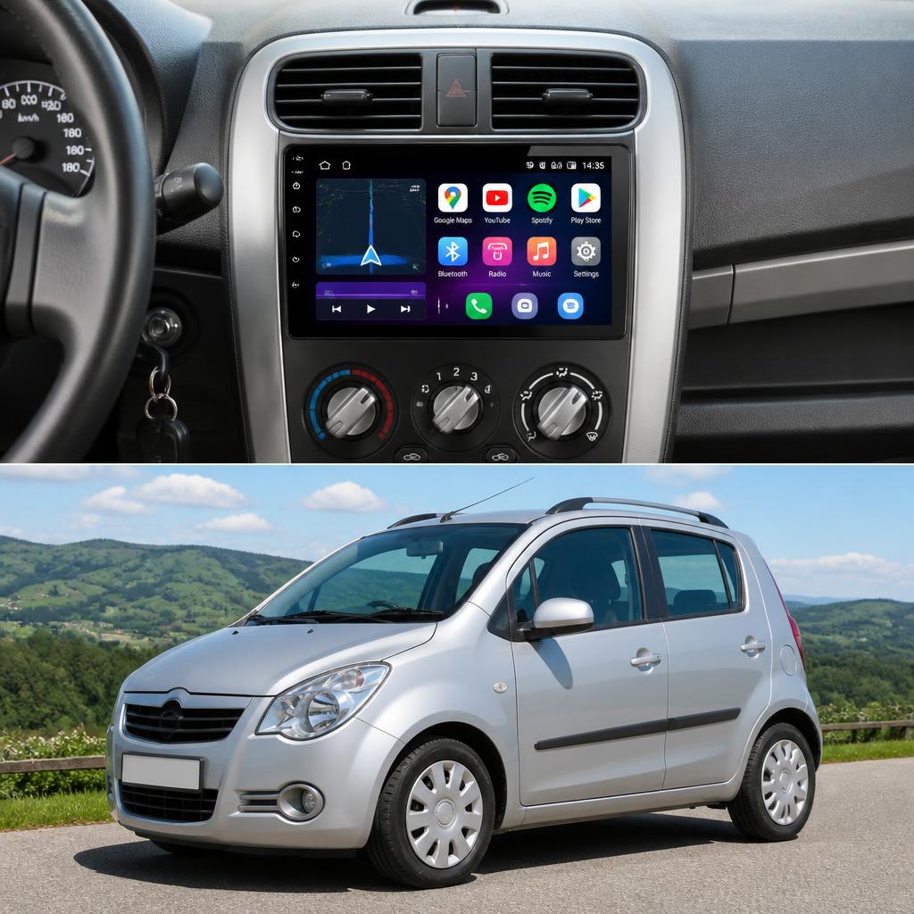 ADIVOX 9 inch voor Opel Agila 2008-2015 Android 15 CarPlay/Auto/Wifi/RDS/DSP/5G/QLED/DAB+