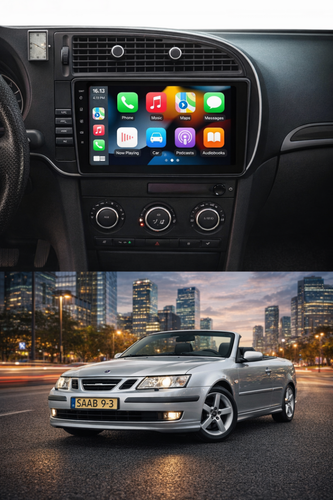 ADIVOX 9 inch voor Saab 9-3 Cabrio 2007-2012 Android 15 CarPlay/Auto/Wifi/RDS/DSP/5G/QLED/DAB+