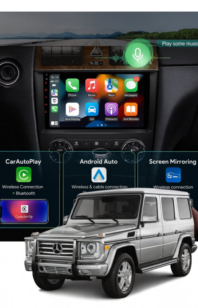 ADIVOX 9 inch voor Benz CLK W209/G-klasse W463 2004-2013 Android 15 Wifi/DSP/5G/QLED/DAB+