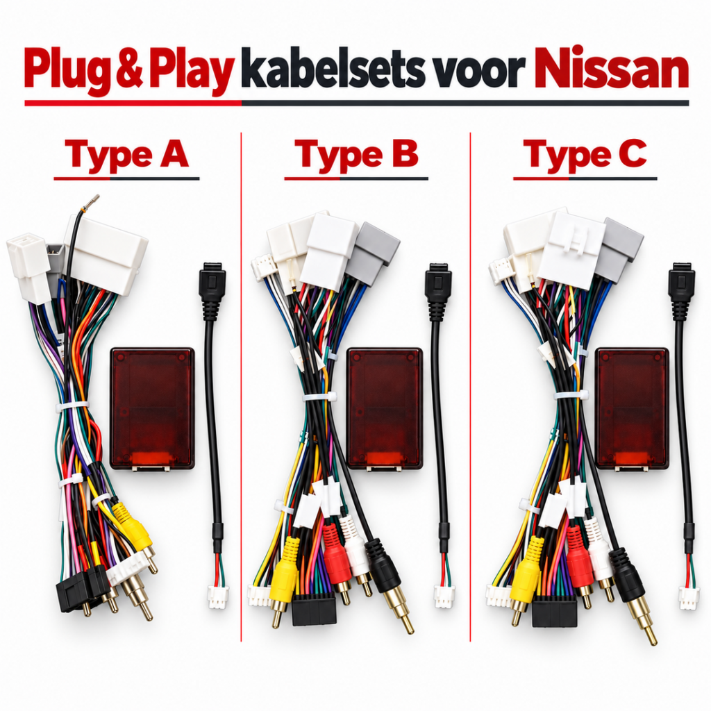 Nissan Plug & Play Kabelset met CANBUS – Type A, B of C voor Android Autoradio