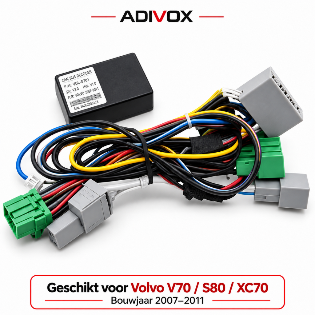 Plug-and-Play Kabelset met CANBUS voor Volvo V70, S80 & XC70 (2007–2011)